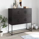 skab 100,5x39x107 cm stål sort