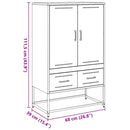 skab 68x39x111,5 cm stål hvid