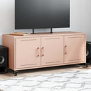 tv-bord 100,5x39x43,5 cm stål lyserød