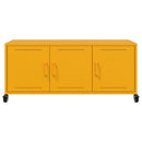 tv-bord 100,5x39x43,5 cm stål sennepsgul