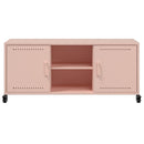 tv-bord 100,5x39x43,5 cm stål lyserød