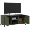tv-bord 100,5x39x43,5 cm stål olivengrøn