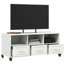 tv-bord 100,5x39x43,5 cm stål hvid