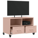 tv-bord 68x39x43,5 cm stål lyserød