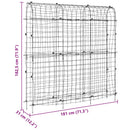 espalier til klatreplanter 181x31x182,5 cm U-ramme stål