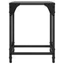 sofaborde med sort glastop 2 stk 30x30x40 cm stål