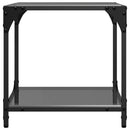sofaborde med sort glastop 2 stk 40x40x40 cm stål