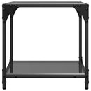 sofaborde med sort glastop 2 stk 40x40x40 cm stål