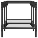 sofabord med transparent glastop 78,5x40x40 cm stål