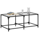 sofabord med transparent glastop 98,5x50x40 cm stål