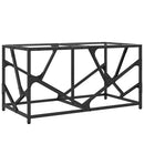 sofabord med transparent glastop 78,5x40x41 cm stål