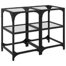 sofaborde 2 stk. med transparent glastop 30x30x45 cm stål