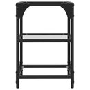 sofaborde 2 stk. med transparent glastop 30x30x45 cm stål