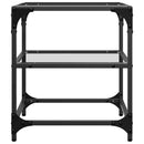 sofaborde med transparent glastop 2 stk 40x40x45 cm stål
