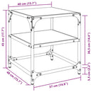 sofaborde med transparent glastop 2 stk 40x40x45 cm stål