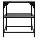 sofaborde med sort glastop 2 stk 40x40x45 cm stål