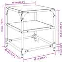 sofaborde med sort glastop 2 stk 40x40x45 cm stål