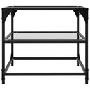 sofaborde med transparent glastop 2 stk 50x50x45 cm stål