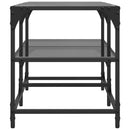 sofabord med sort glastop 78,5x40x45 cm stål