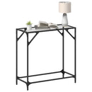 konsolbord med transparent glastop 80x35x81 cm stål