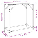 konsolbord med transparent glastop 80x35x81 cm stål