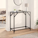 konsolbord med sort glastop 80x35x81 cm stål