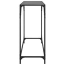konsolbord med sort glastop 98x35x81 cm stål