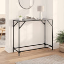 konsolbord med sort glastop 98x35x81 cm stål