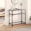 konsolbord med sort glastop 80x35x81 cm stål