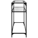 konsolbord med transparent glastop 98x35x81 cm stål