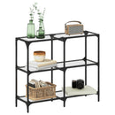 konsolbord med transparent glastop 98x30x81 cm stål