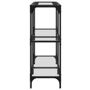 konsolbord med transparent glastop 98x30x81 cm stål