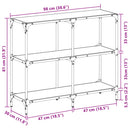 konsolbord med transparent glastop 98x30x81 cm stål