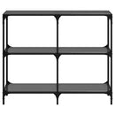 konsolbord med sort glastop 98x30x81 cm stål