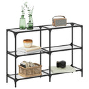 konsolbord med transparent glastop 118,5x30x81 cm stål