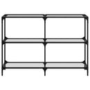 konsolbord med transparent glastop 118,5x30x81 cm stål