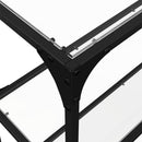 konsolbord med transparent glastop 118,5x30x81 cm stål