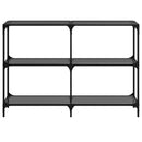 konsolbord med sort glastop 118,5x30x81 cm stål