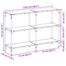 konsolbord med sort glastop 118,5x30x81 cm stål