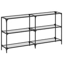 konsolbord med transparent glastop 158,5x30x81 cm stål