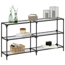 konsolbord med transparent glastop 158,5x30x81 cm stål