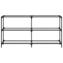 konsolbord med transparent glastop 158,5x30x81 cm stål