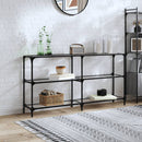 konsolbord med transparent glastop 158,5x30x81 cm stål