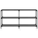 konsolbord med sort glastop 158,5x30x81 cm stål