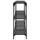 konsolbord med sort glastop 158,5x30x81 cm stål