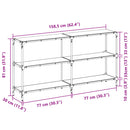 konsolbord med sort glastop 158,5x30x81 cm stål