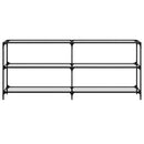 konsolbord med transparent glastop 194,5x30x81 cm stål