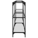 konsolbord med transparent glastop 194,5x30x81 cm stål