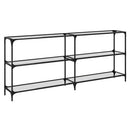 konsolbord med transparent glastop 194,5x30x81 cm stål