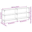 konsolbord med transparent glastop 194,5x30x81 cm stål